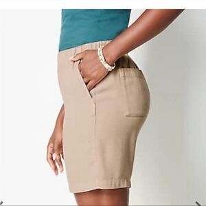 NWT XL J.Jill Pure ill linen shorts Soft Woven Shorts Lt Flax